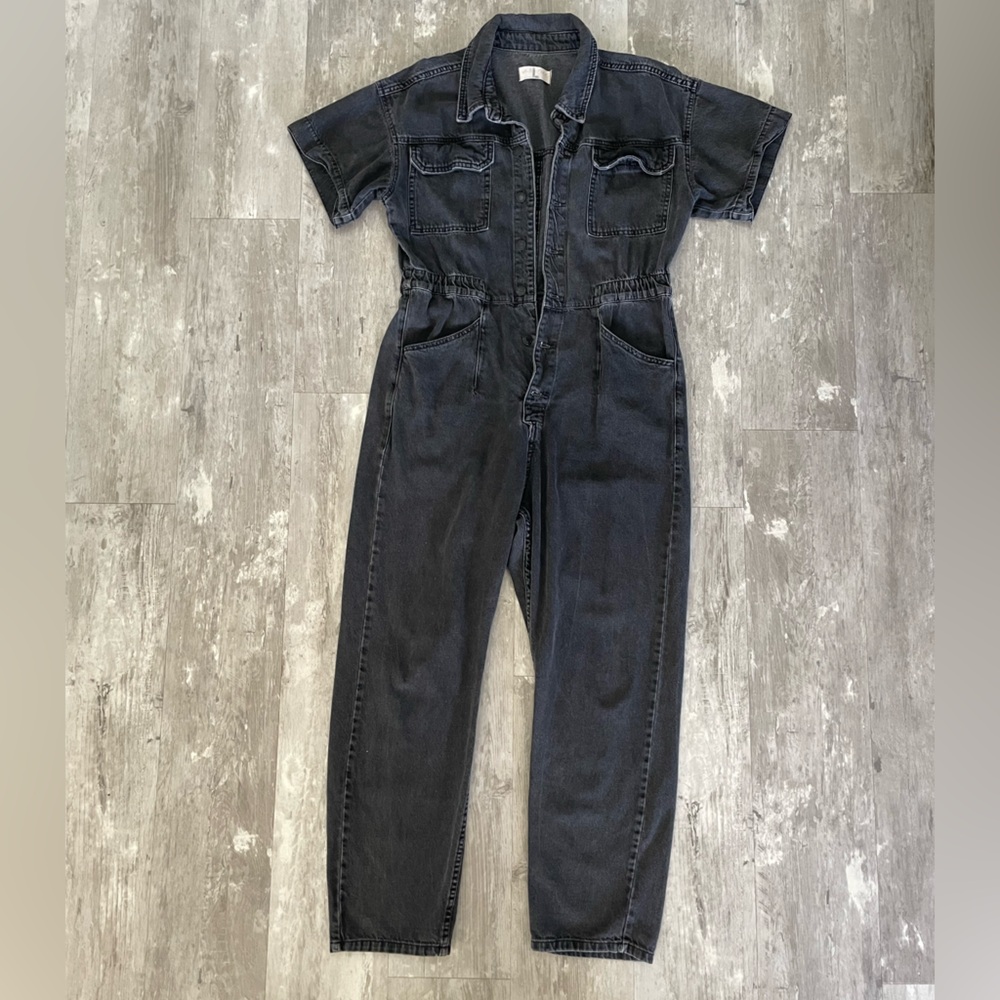 We The Free Black Denim Jumpsuit